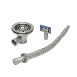 /Grohe, Set Aurum Évier de cuisine encastrable inox, 68x45x21 cm + Essence Mitigeur monocommande, Gun Metal brossé