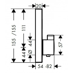 SHOWERSELECT E Set de finition pour mitigeur thermostatique encastré avec robinet d'arrêt (15762000)