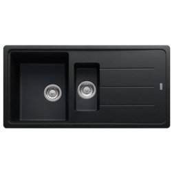 Basis BFG 651 Evier 97x50cm avec vide sauce et égouttoir réversible, Fragranit +, Onyx (BFG651ON)