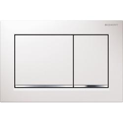 Plaque de déclenchement Omega 30 blanc/chromé brillant/blanc - (115.080.KJ.1)