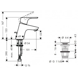  Focus 70 Mitigeur de lavabo (31604000)