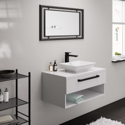 Vernis Shape Mitigeur de lavabo 190, avec tirette et vidage synthétique, Noir mat (71562670)