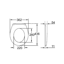 Bau Ceramic Siège abattant WC, blanc (39493000)
