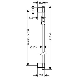 Barre de douche Unica'Varia 1,05m, sans flexible, chromé (27356000)
