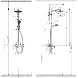 Set de douche Showerpipe Crometta S 240 1jet, mitigeur mécanique (27269000)