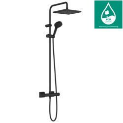 Vernis Shape Colonne de douche 230 1jet EcoSmart 9l/min avec mitigeur thermostatique, Noir mat (26097670)