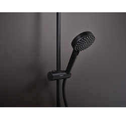 Vernis Shape Colonne de douche 230 1jet EcoSmart 9l/min avec mitigeur thermostatique, Noir mat (26097670)
