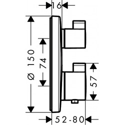  Set de finition pour mitigeur thermostatique S encastré avec robinet d&apos;arrêt et inverseur (15758000)