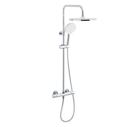 Colonne de douche XXL 250 avec mitigeur thermostatique, Douchette 3 jets, chrome (SATSSTKE)