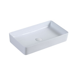 Vasque à poser rectangulaire 62x35 cm, sans trop-plein, blanc (SLM6235)