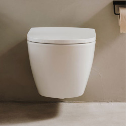 Pack WC Bati Geberit  Duofix Bati-support Geberit UP320 + cuvette Roca sans bride + abattant Soft Close + Plaque Chrome