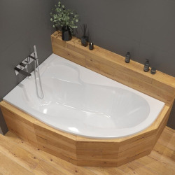  170x100 cm Fortuna Plus baignoire asymétrique, sans pieds, blanc, positionnement gauche (FO1700LPLUS)