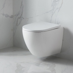 WC suspendu sans bride Vortex et fixations invisibles, abattant frein de chute (SAT67010RTORP)