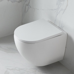 WC suspendu sans bride Vortex et fixations invisibles, abattant frein de chute (SAT67010RTORP)