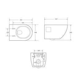 Swiss Aqua Technologies Project WC suspendu sans bride avec abatant softclose, blanc (SATWCPRO010RREXP)