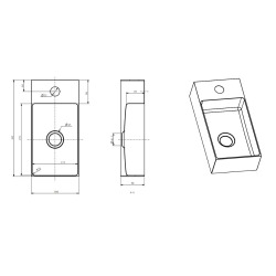 Aurum Lave mains en Acier Inoxydable 304, 40x22x11cm, Gun Métal brossé PVD (SATAUR4022BGM)