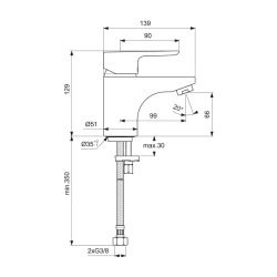 Ceraplan III Mitigeur de Lavabo avec trop-plein (B0703AA)