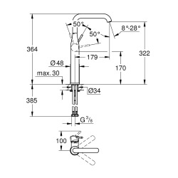 Essence Mitigeur Monocommande pour Vasque à Poser Taille XL, SuperSteel (24170DC1)