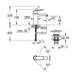 Eurosmart Cosmopolitan Mitigeur Monocommande Lavabo Taille M, Chrome (23926000)