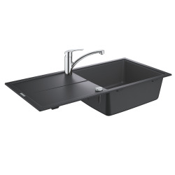 Via Pack Evier + Mitigeur Cuisine, Noir Granite (31884AP0)