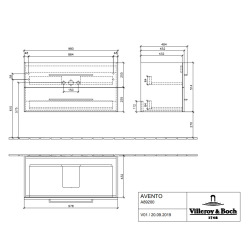 Meuble sous plan Avento , 2 tiroirs sur rails, 980 x 514 x 484 mm, Crystal White (A89200B4)