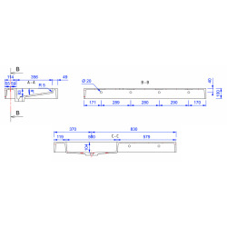 Plan vasque suspendu 120 x 55 cm - blanc mat - PMR