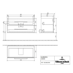 Meuble sous plan Avento, 2 tiroirs sur rails, 976 x 514 x 484 mm, Oak Kansas (A89200RH)