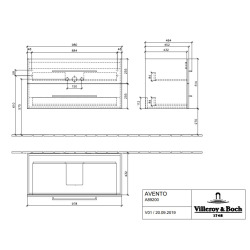 Meuble sous plan Subway 3.0, 2 tiroirs sur rails, 622 x 576 x 478 mm, Nordic Oak (C57600VJ)