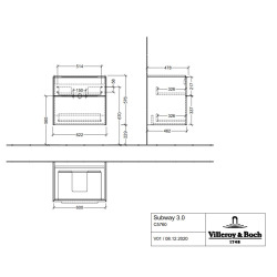 Meuble sous plan Subway 3.0, 2 tiroirs sur rails, 622 x 576 x 478 mm, Pure White (C57600VF)
