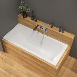 170x75 cm Nora Plus baignoire rectangulaire avec pieds, acrylique, gauche et droite, blanc (NO1700PLUS-SET)