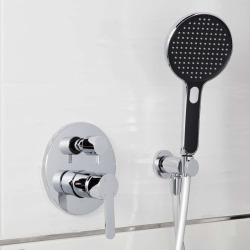 Pomme de douche SAT noir/chrome (SATBSRS33C)