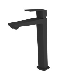 Mitigeur lavabo haut Feel, sans bonde, noir mat SATBSFEEL285C avec une garantie de 5 ans