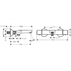  Ecostat Universal Mitigeur thermostatique bain/douche, Chrome (13123000)