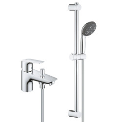 Tempesta 100 Set Mitigeur monocommande bain/douche + Support de douche mural 2 jets, chrome (23914001-Tempesta3)