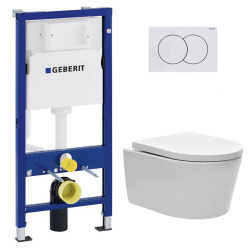 pack bâti-support UP100 + plaque Delta50 chrome mat + cuvette suspendue sans bride et fixations invisibles (SATrimlessGeb2)