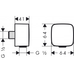  FixFit SoftCube Coude de raccordement synthétique, Chrome (26457000)