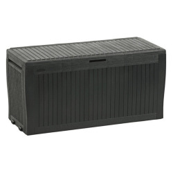  Coffre de jardin Keter Comfy 270 L en résine graphite, coffre de rangement extérieur (255167)
