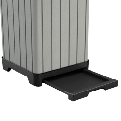Keter Rocford poubelle extérieure 125 L en plastique gris 41 x 41 x 87,4 cm (236996)