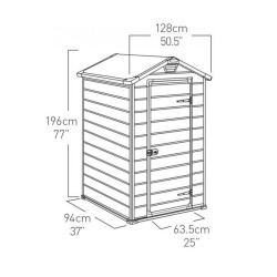 Keter Manor 4x3 abri de jardin en résine gris/blanc 196 x 128 x 94 cm (230446)
