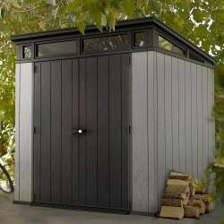 Keter Artisan 7x7 abri de jardin en résine gris/anthracite 214 x 218 x 226 cm avec plancher (230459)