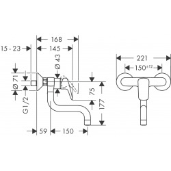  Logis. Mitigeur cuisine pour montage mural (71836000)