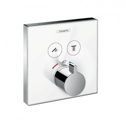 ShowerSelect Set de finition en verre pour mitigeur thermostatique ShowerSelect E encastré avec 2 fonctions