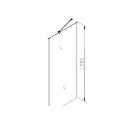 SK by Siko Paroi latérale pour porte de douche à l'italienne, 80x195 cm, verre Easy Clean, chromé brillant (SIKOSTENASK80)