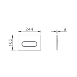  Root Round Plaque de déclenchement double touche, Noir mat (740-2211)
