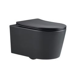 Pack WC Bâti support Roca Duplo One + Cuvette sans bride SAT Noir + plaque de déclenchement, Noir (RocaBlackSAT-3)