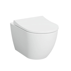 Pack bâti-support Geberit extra-plat UP720 + WC sans bride Vitra S60 + Abattant SoftClose + Plaque blanche (SLIM-S60-C)