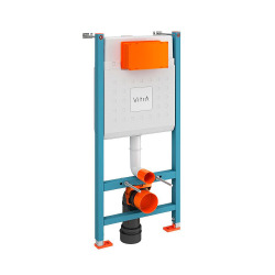 V-Fix Core Pack WC bâti-support + WC sans bride Vitra S60 + Abattant SoftClose + Plaque chrome mat (V-FixS60-5)