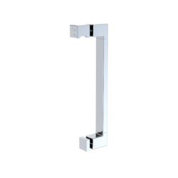 Set Porte de douche 90x195 cm transparente + 2x Poignée pour porte de douche, chrome (SATFUSP90CRT-SET)