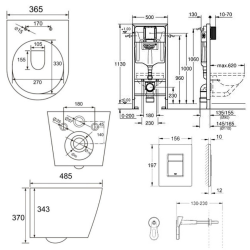 Grohe Pack WC Bâti-support + WC Swiss Aqua Technologies Infinitio sans bride, fixation invisible + Plaque chrome