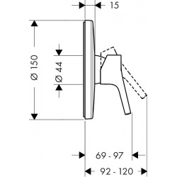 Talis S Set de finition pour mitigeur douche encastré (72605000)  Talis S Set de finition pour mitigeur douche encastré (72605000)